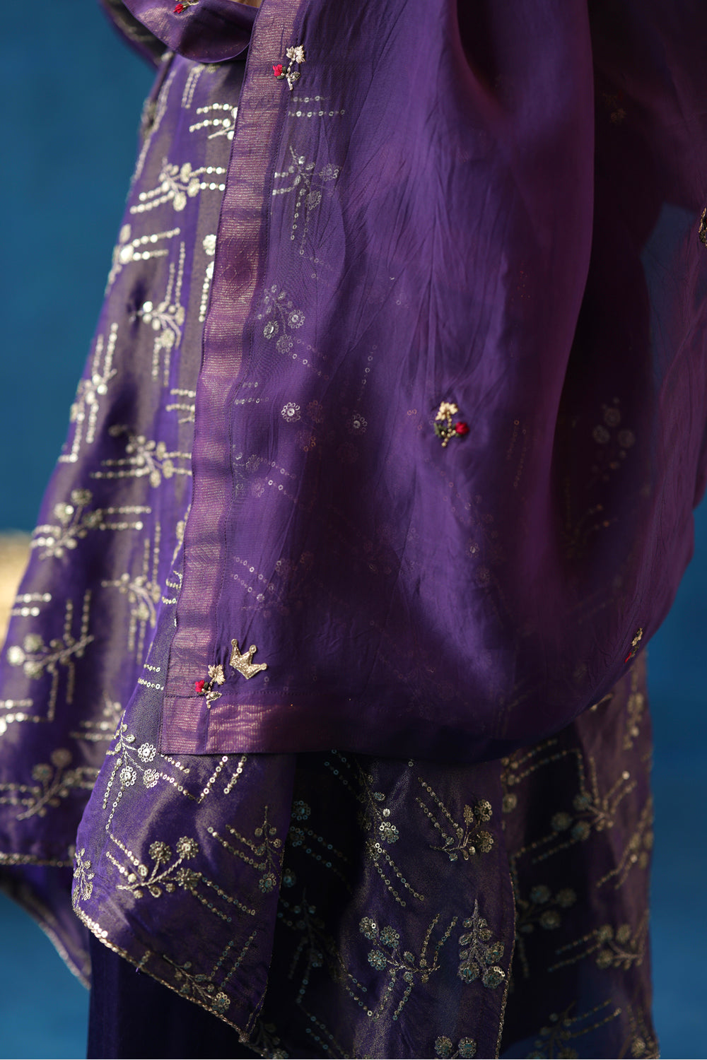 Aam Panna Purple Kurta Set