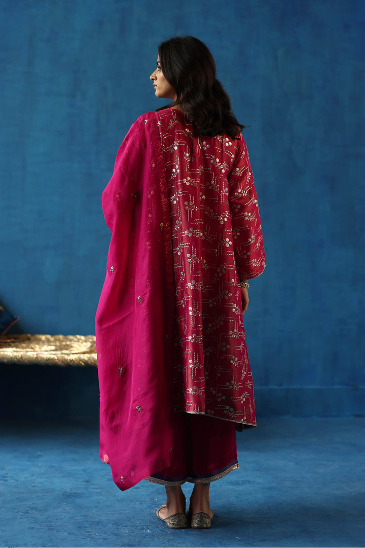 Aam Panna Fuchsia Kurta Set