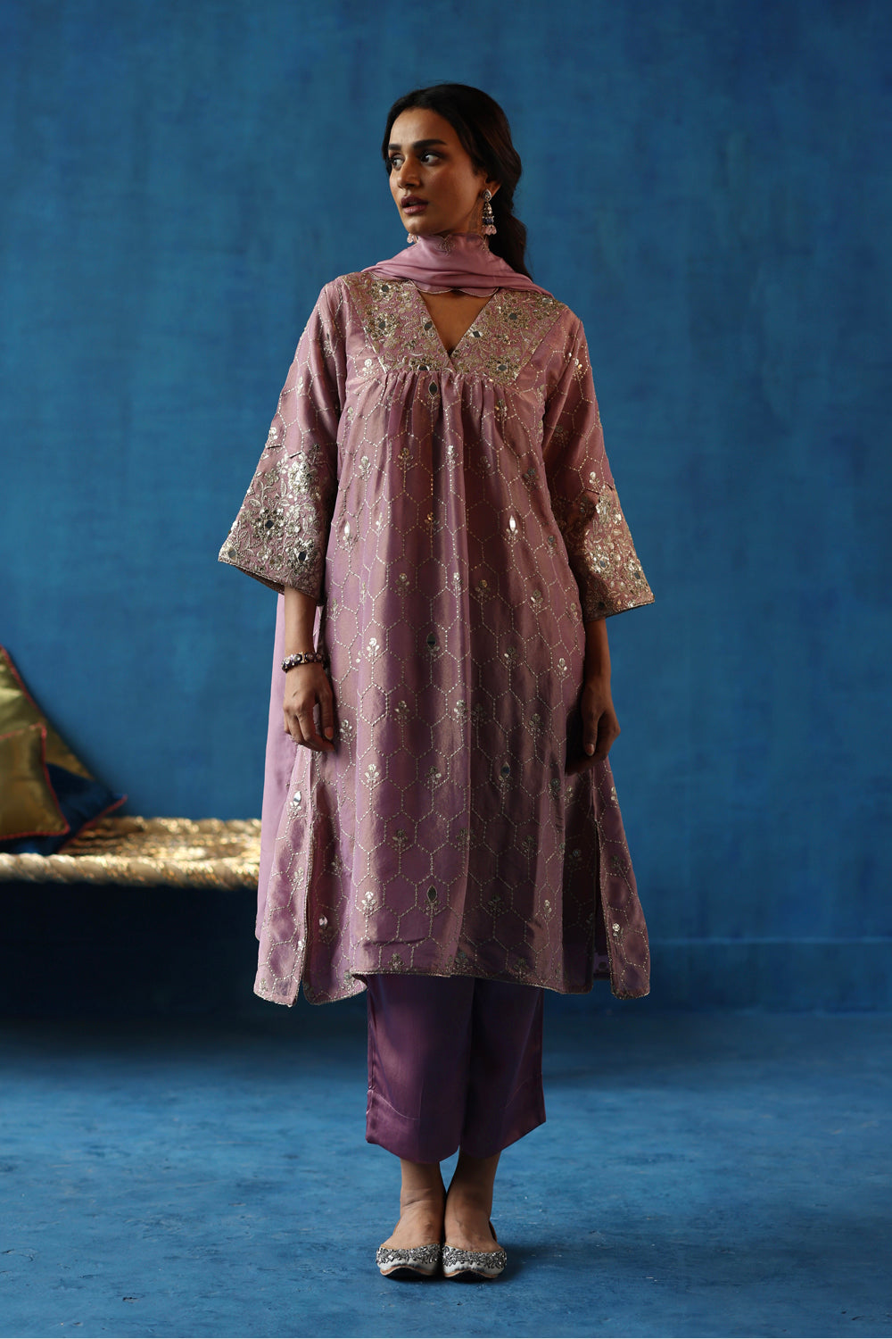 Kaanji Plum Kurta Set