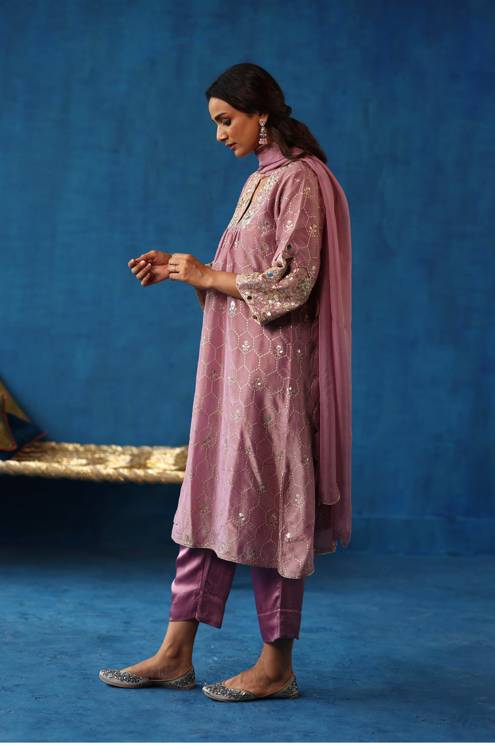 Kaanji Plum Kurta Set