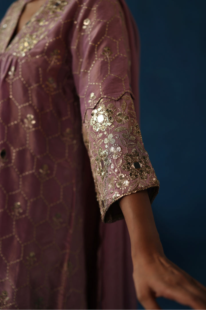 Kaanji Plum Kurta Set