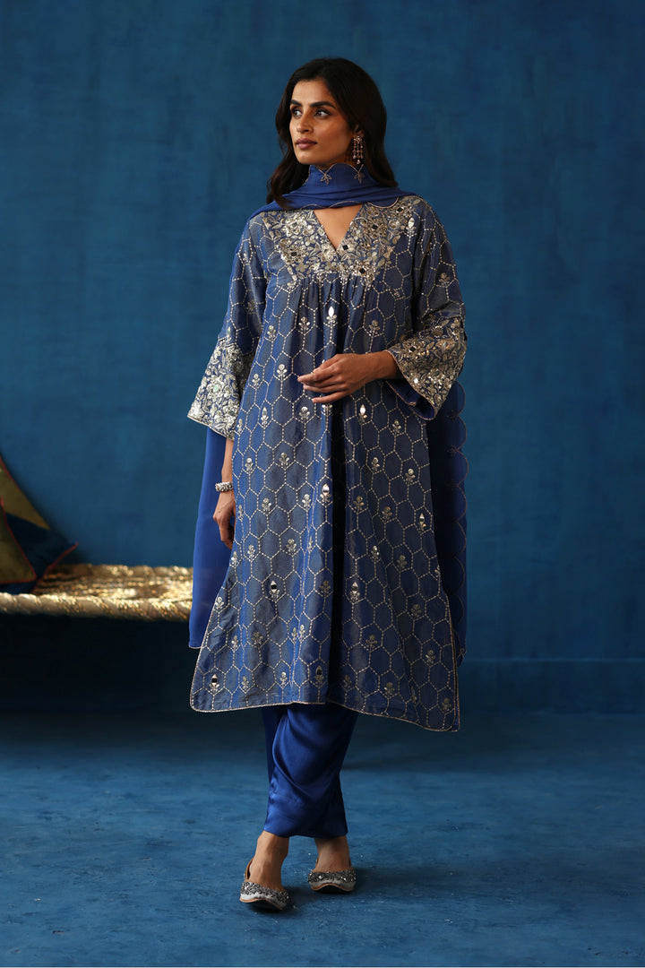 Kaanji Blue Kurta Set