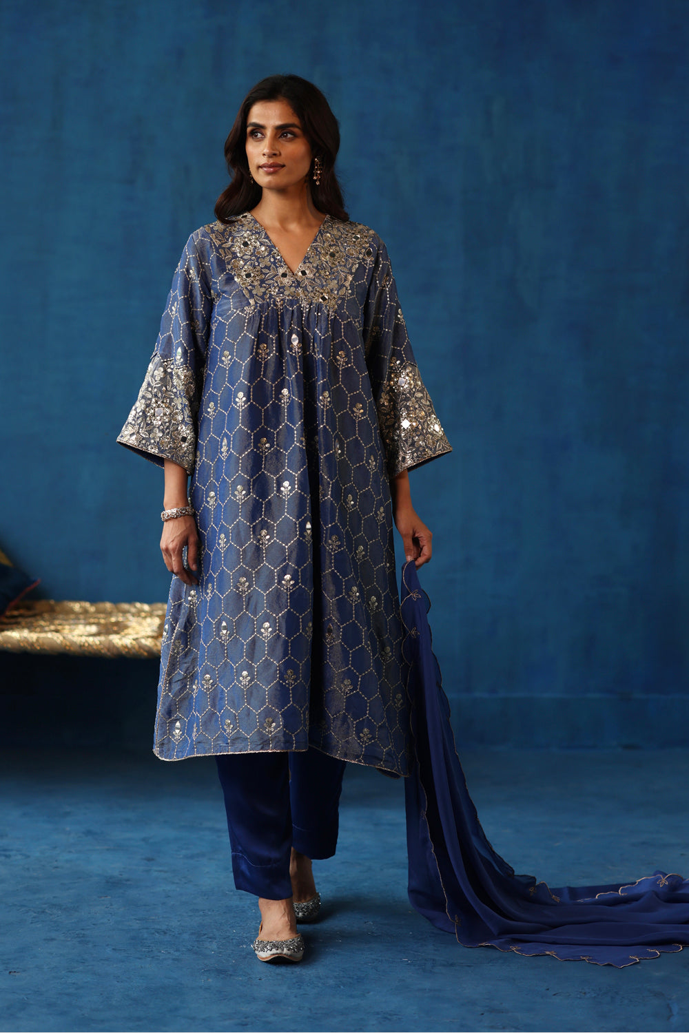 Kaanji Blue Kurta Set