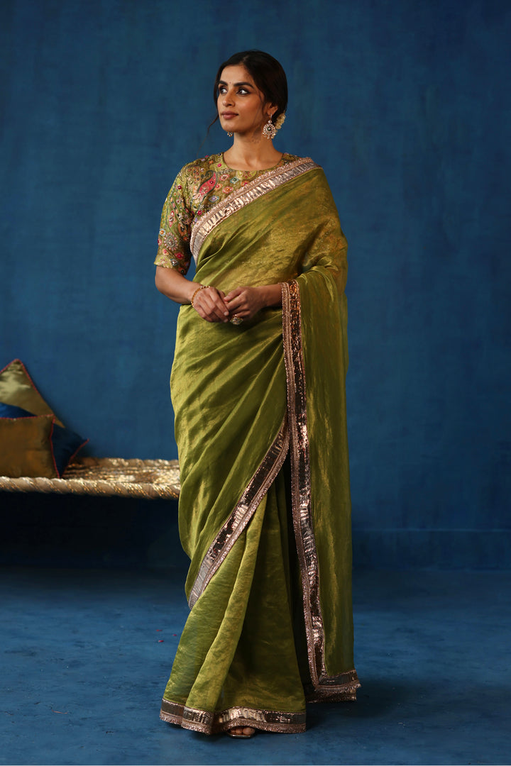 Sharbat Pista Green Saree