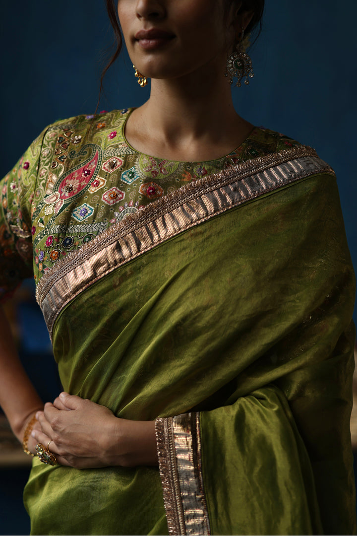 Sharbat Pista Green Saree