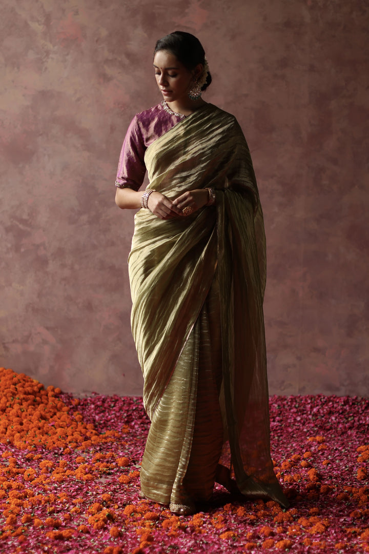 Kalista Olive & Purple Saree