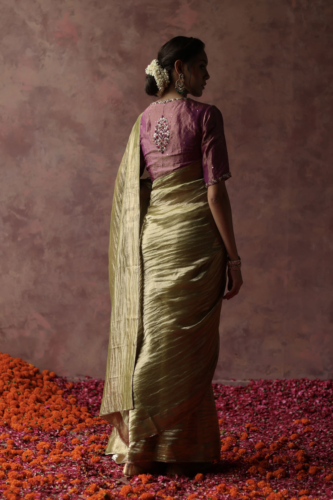 Kalista Olive & Purple Saree