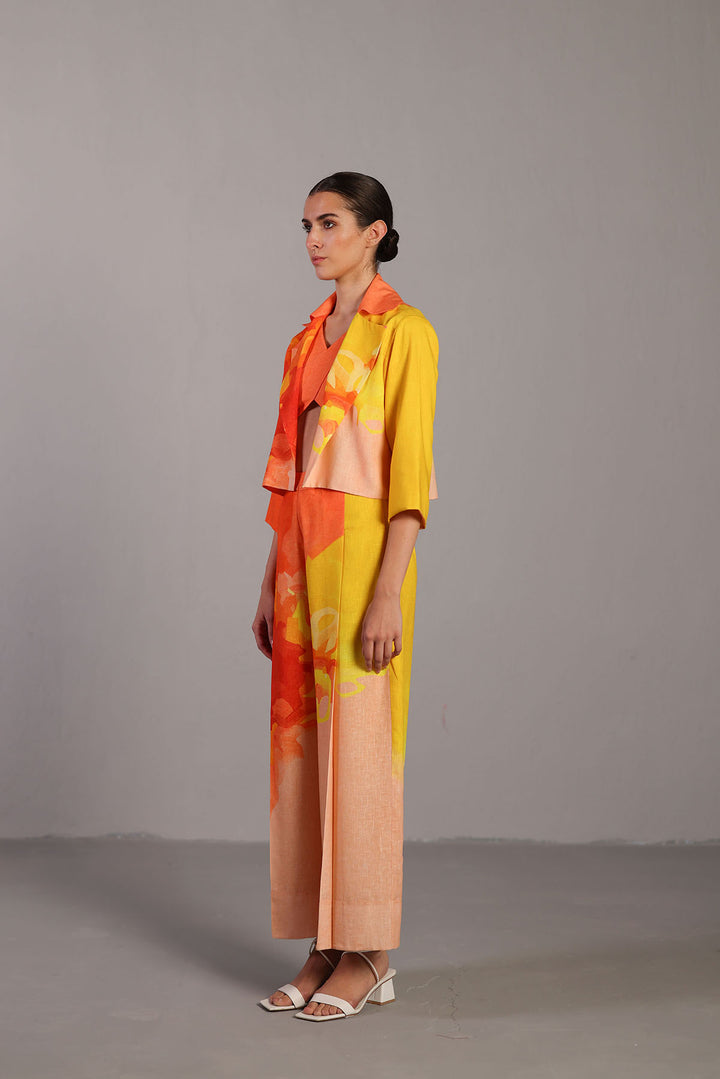Diffuse bright orange & yellow jacket set