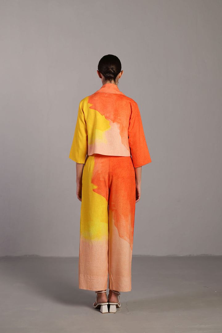 Diffuse bright orange & yellow jacket set