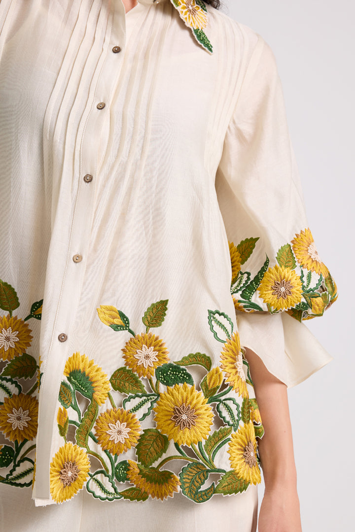 Ivory Sunflower Shirt