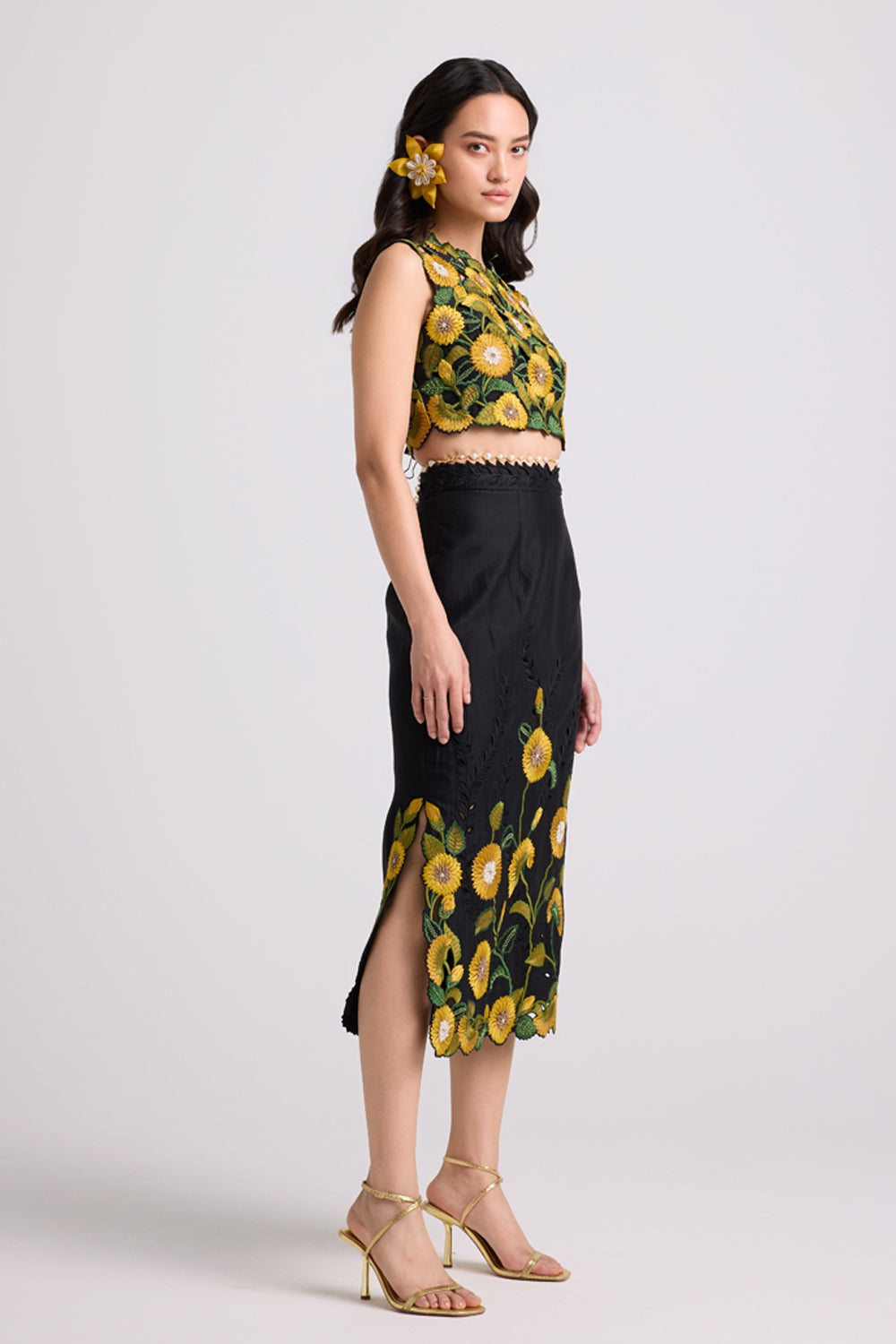 Black Sunflower Skirt