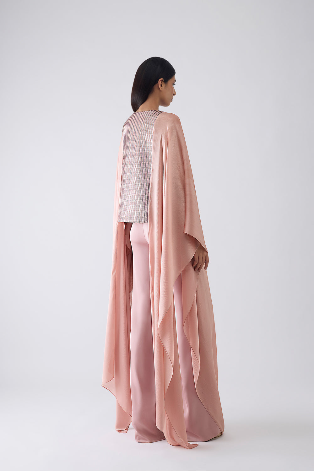 Woven Metallic Cape and Pants