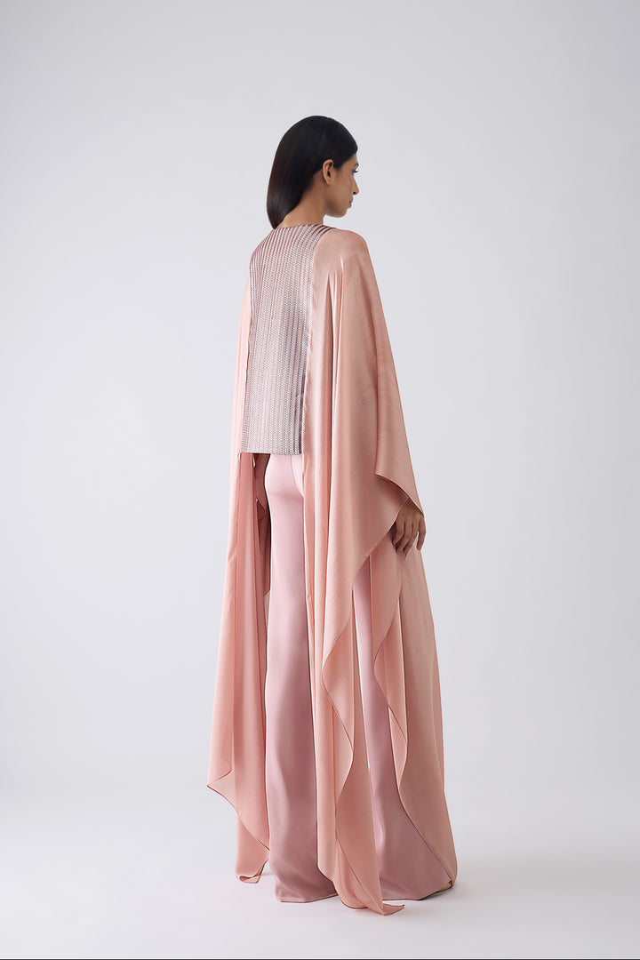Woven Metallic Cape and Pants