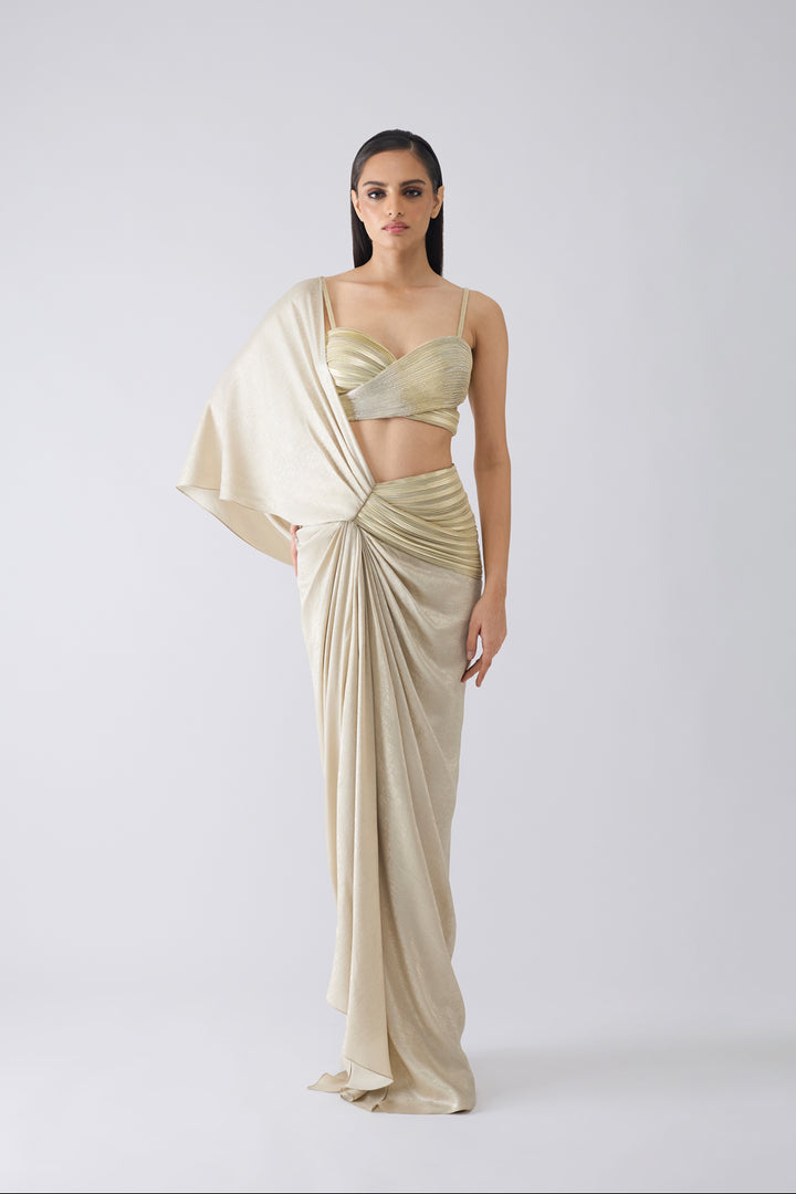 Metallic Corded Saree