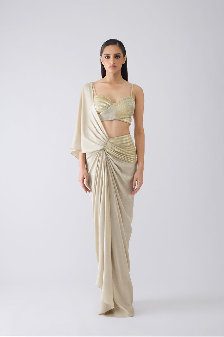 Metallic Corded Saree