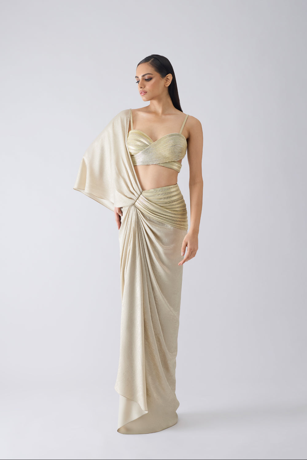 Metallic Corded Saree
