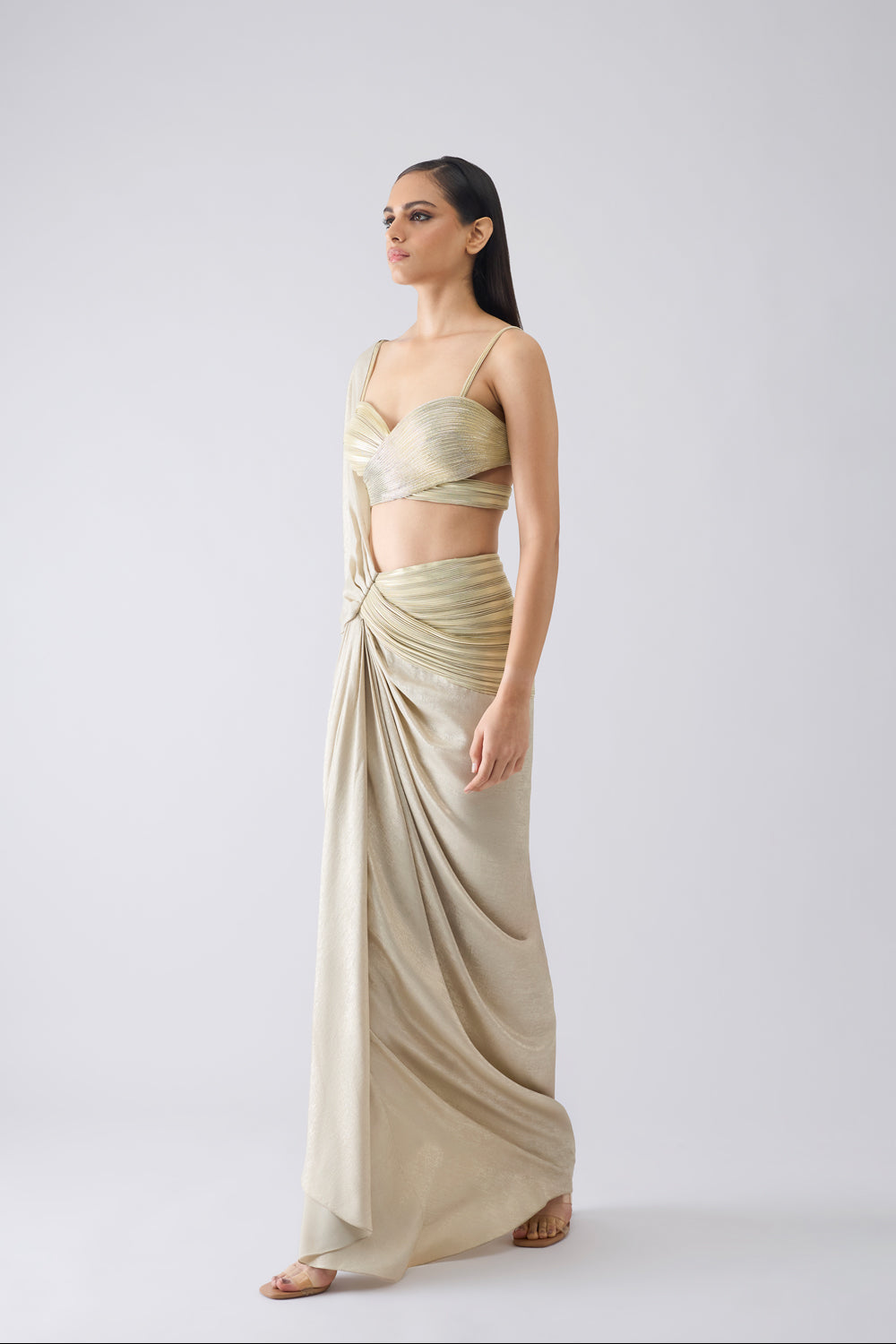 Metallic Corded Saree