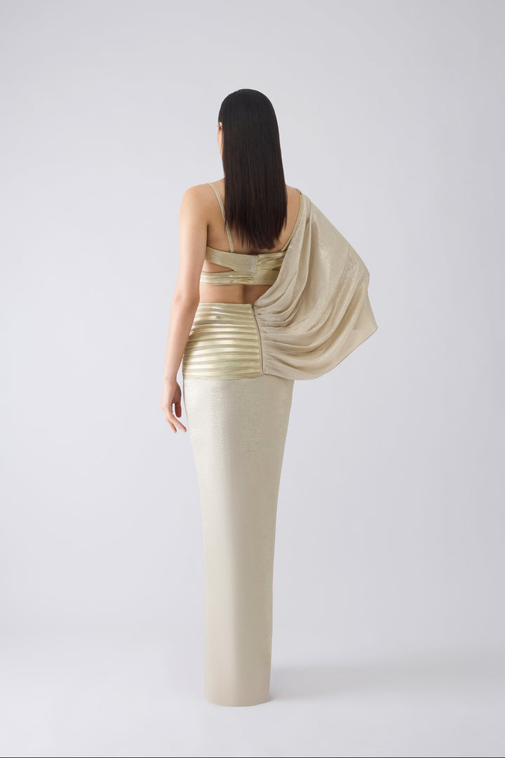 Metallic Corded Saree