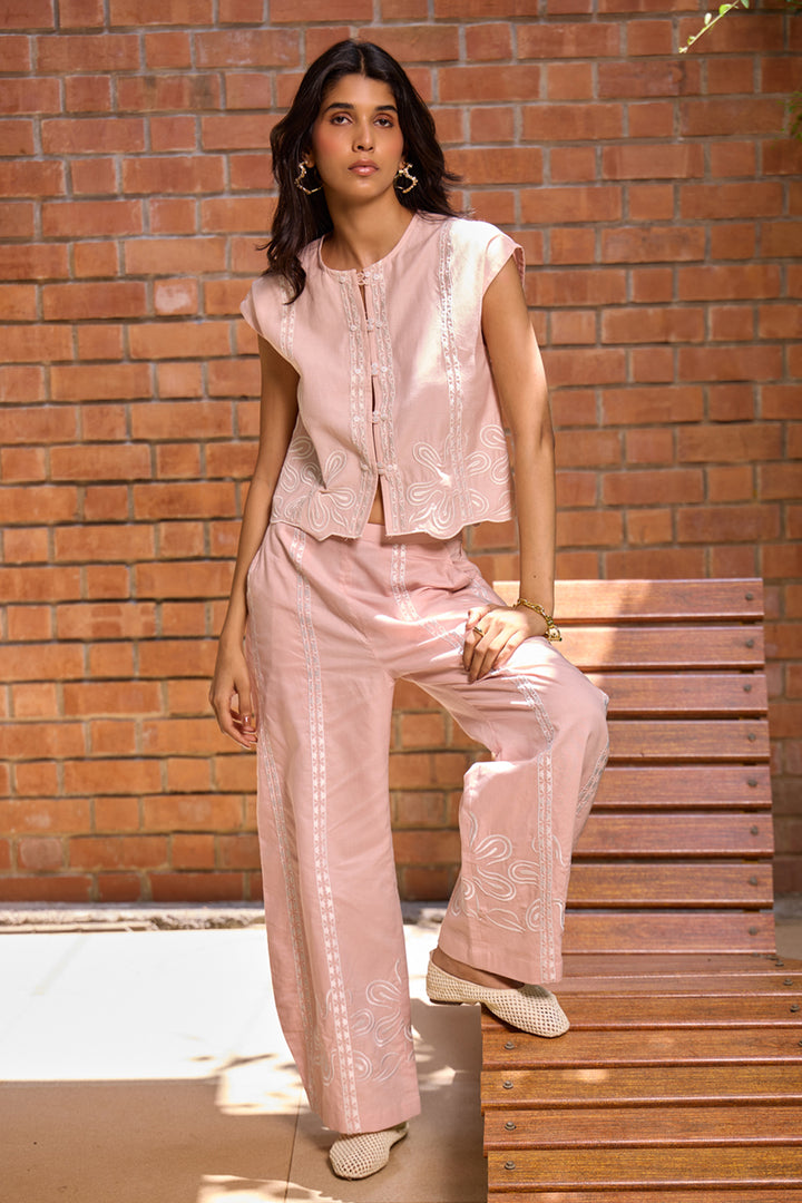 Blush Embroidered Pants