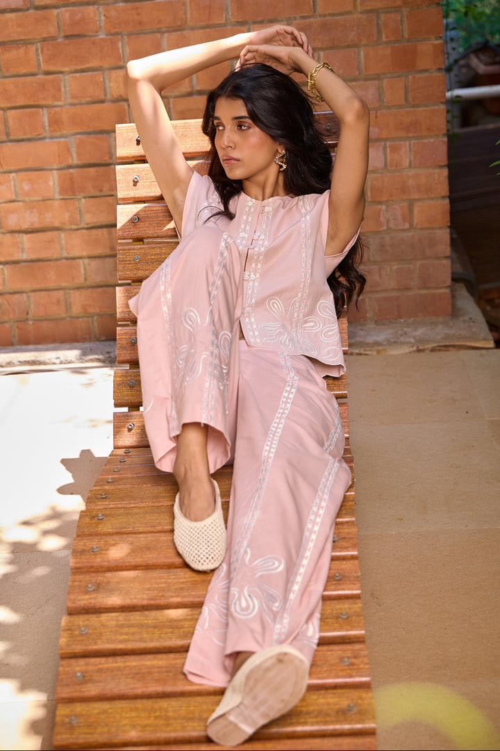 Blush Embroidered Pants