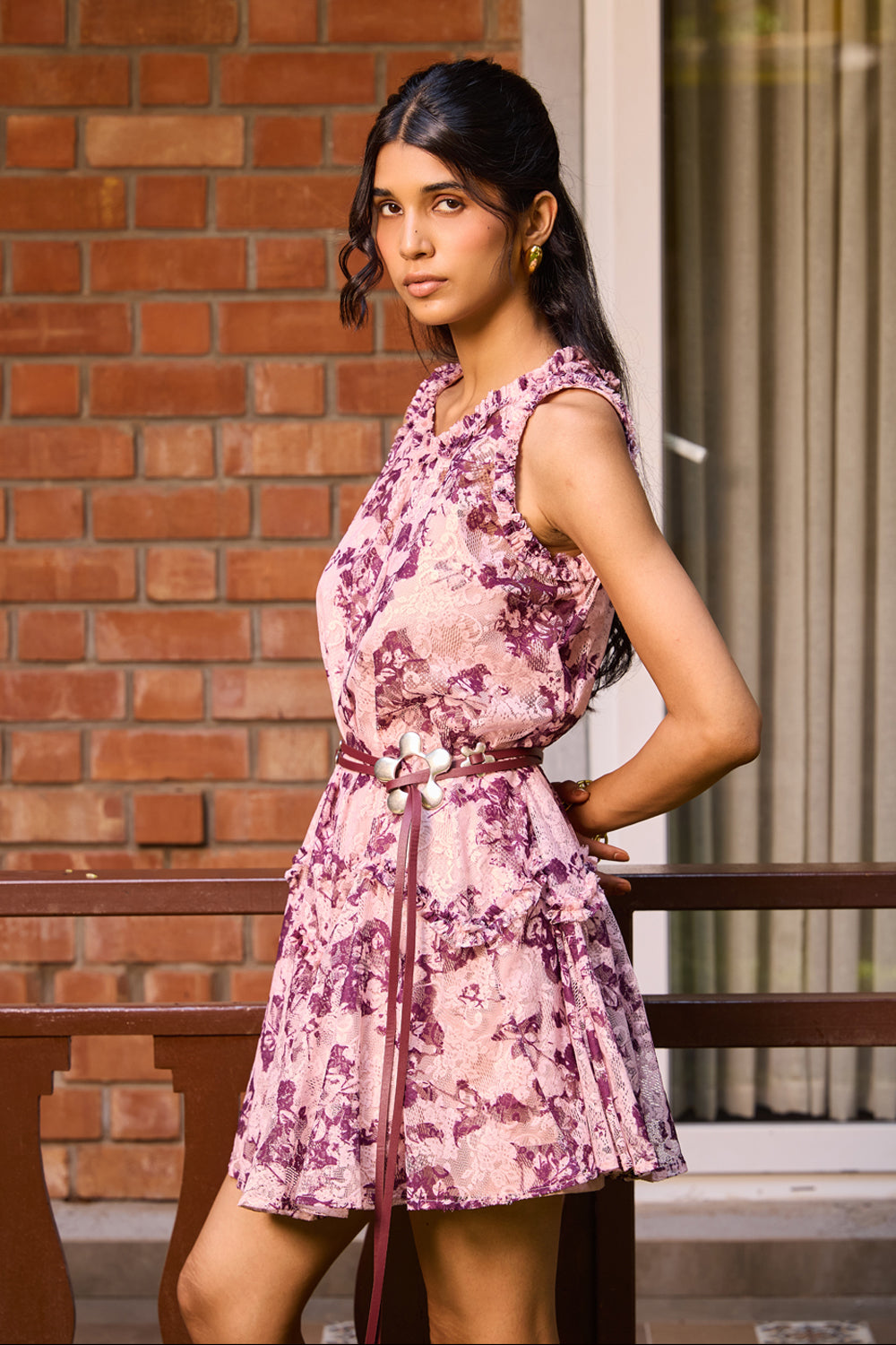 Plum Lace Short Dress
