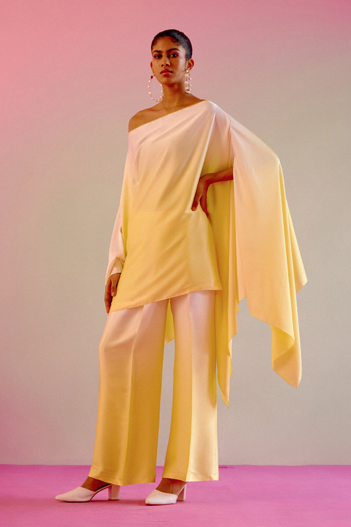 Sunny Yellow Ombre Flowy Co-ord Set