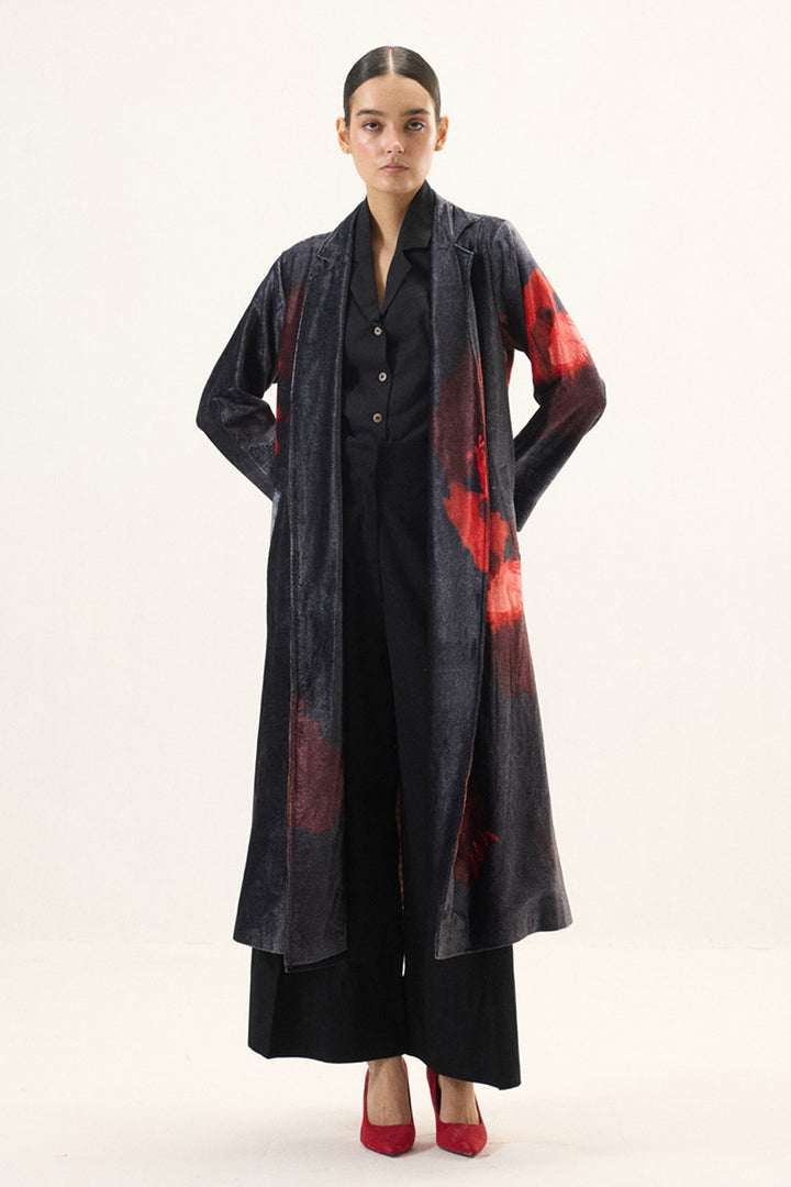 Ink Rose Trench Coat