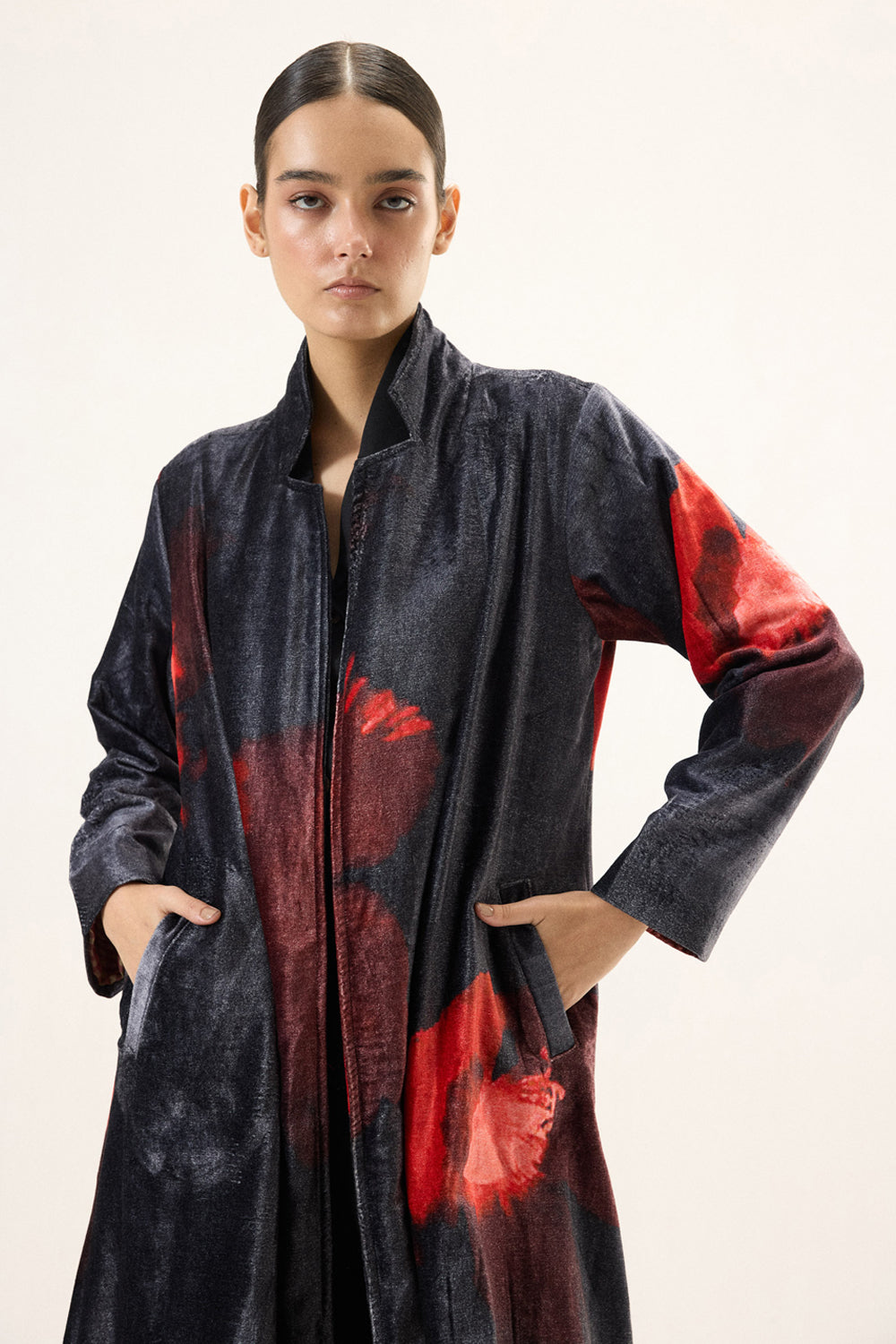 Ink Rose Trench Coat