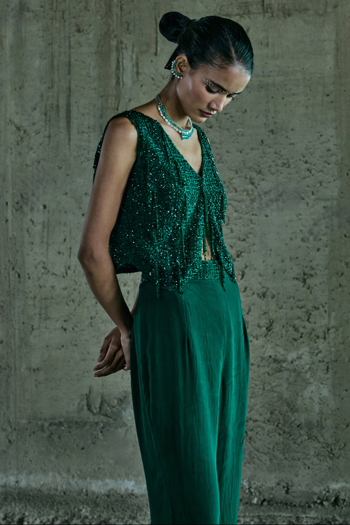 Emerald Green Jacket Set