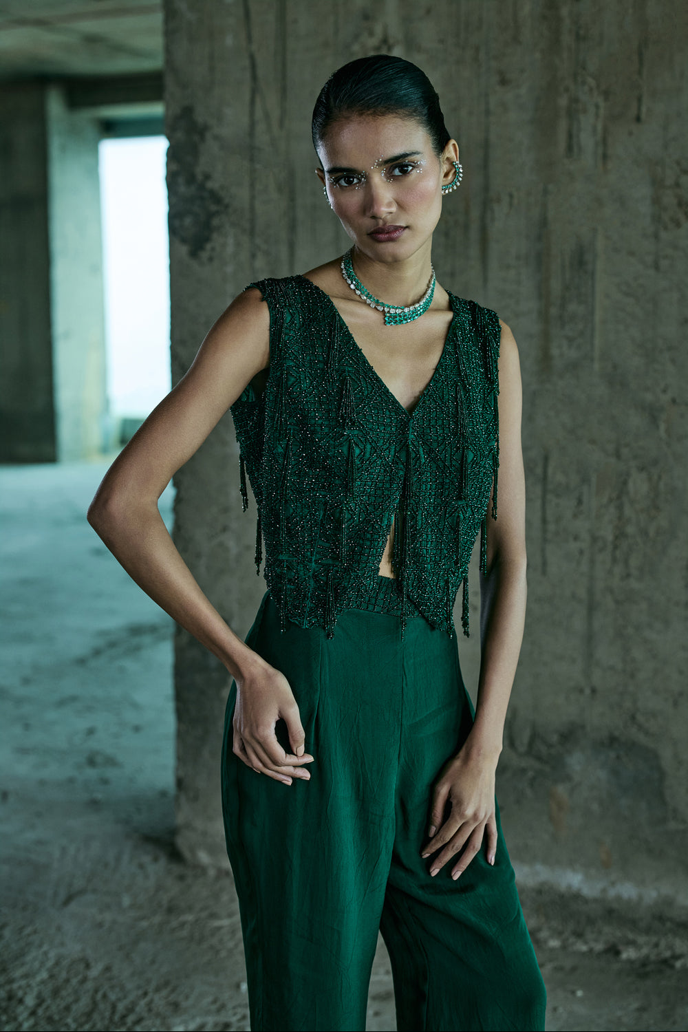Emerald Green Jacket Set