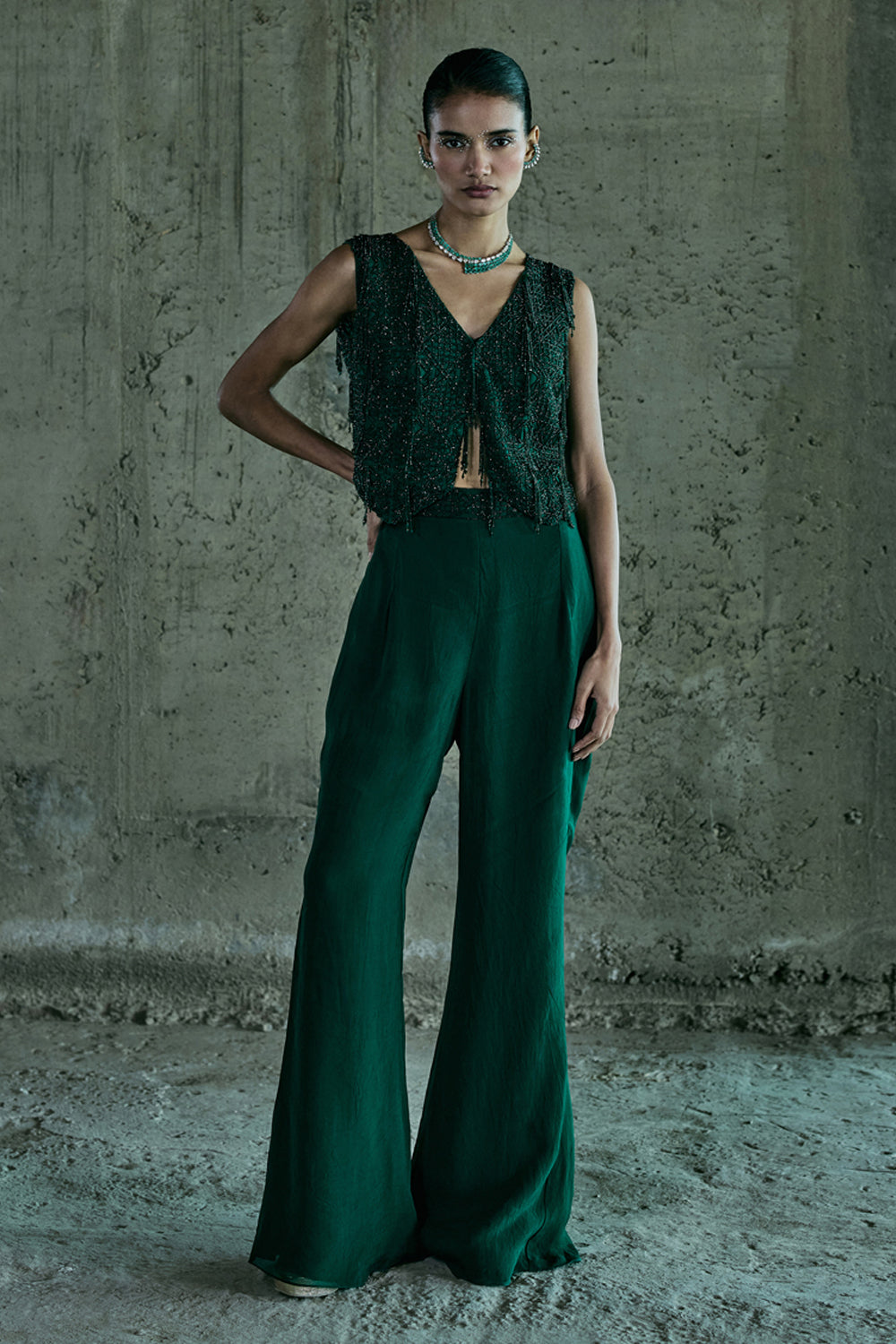 Emerald Green Jacket Set