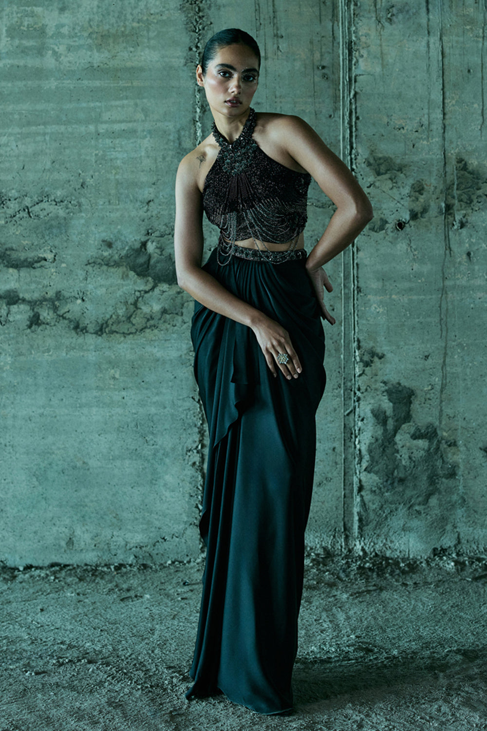 Black Top & Skirt Set