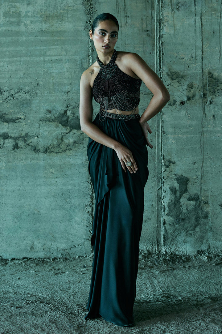 Black Top & Skirt Set