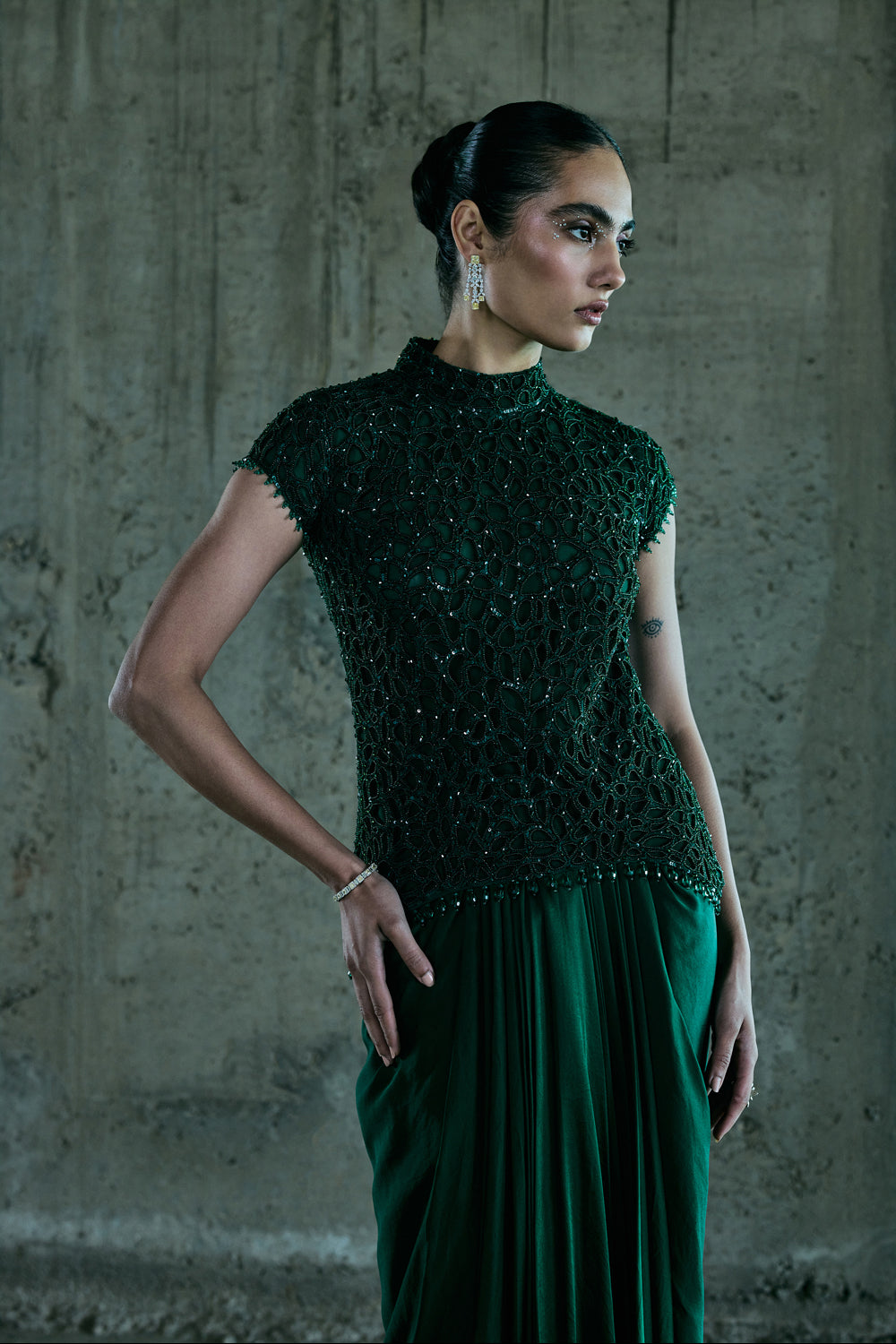 Emerald Green Top & Skirt Set