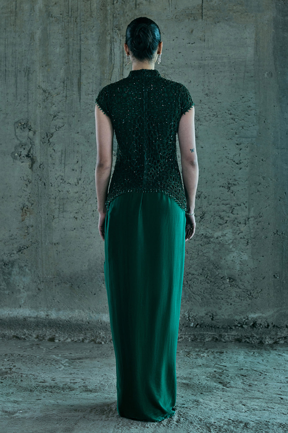 Emerald Green Top & Skirt Set