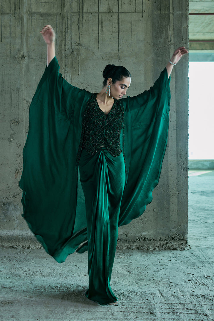 Emerald Green Jacket & Skirt Set