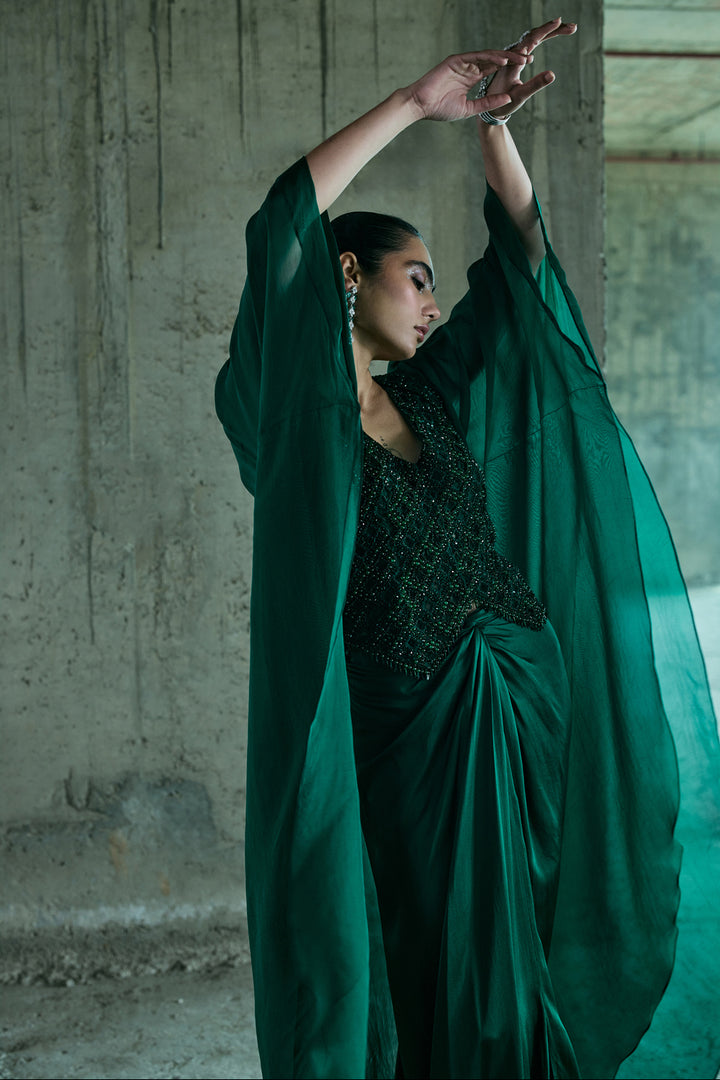 Emerald Green Jacket & Skirt Set