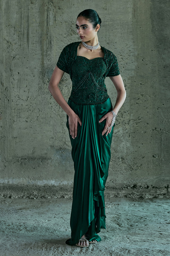 Emerald Green Cape & Skirt Set