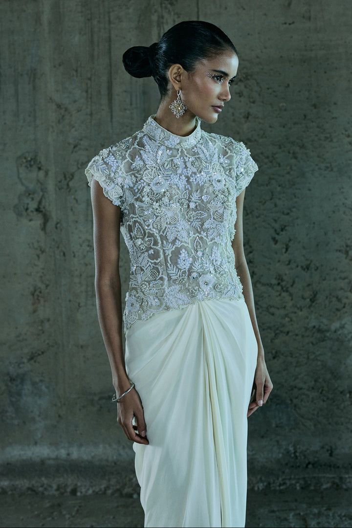 Ivory Top & Skirt Set