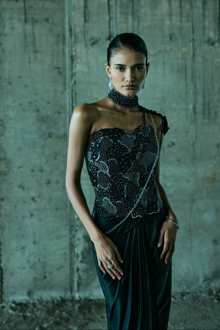 Black Top & Skirt Set