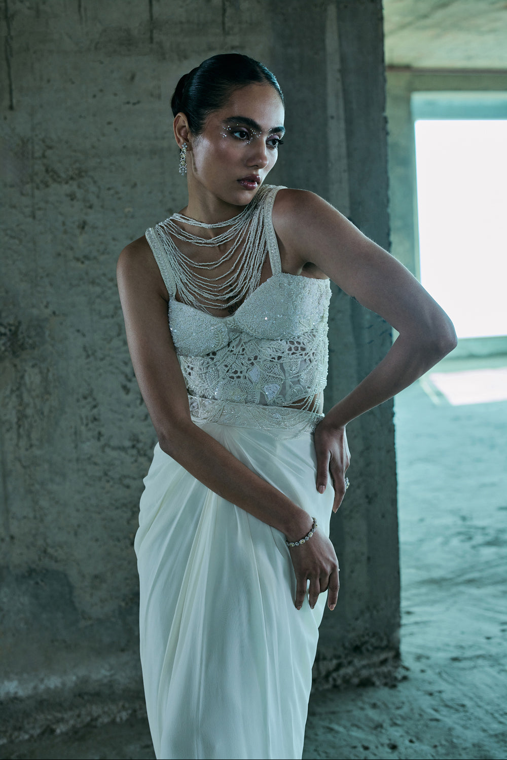 Ivory Top & Skirt Set