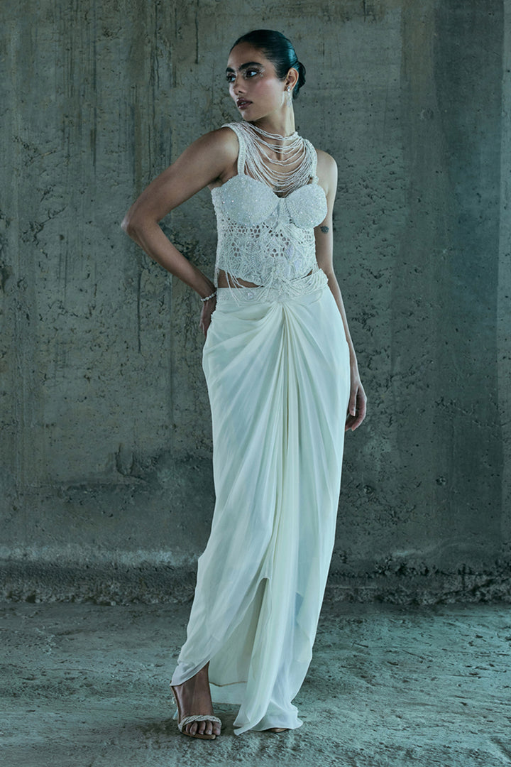 Ivory Top & Skirt Set