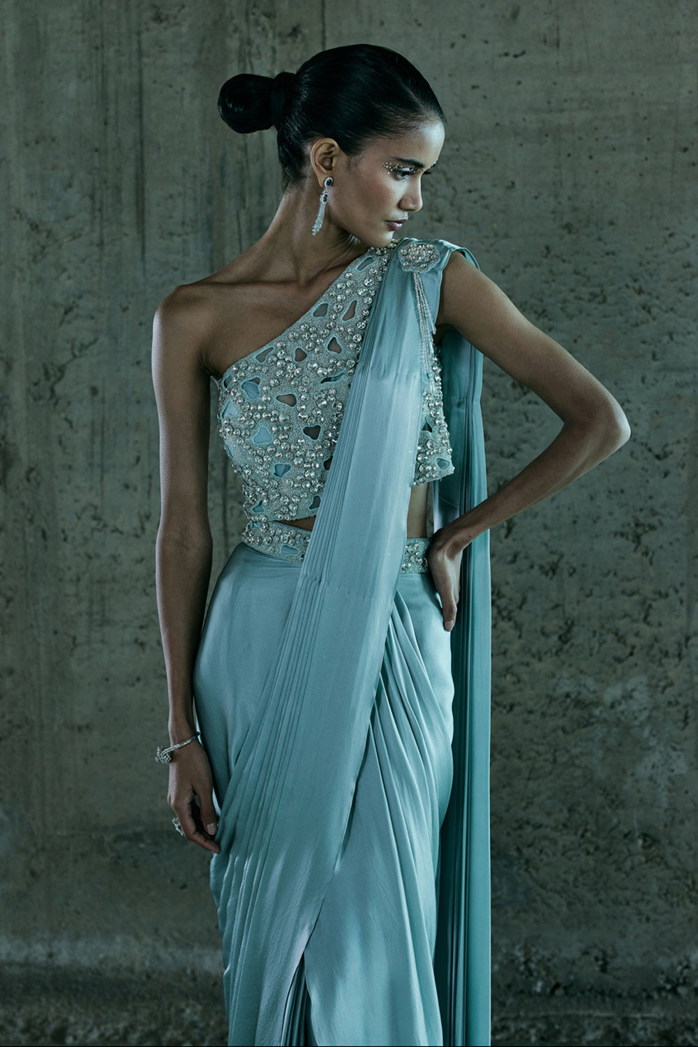Ice Blue Saree