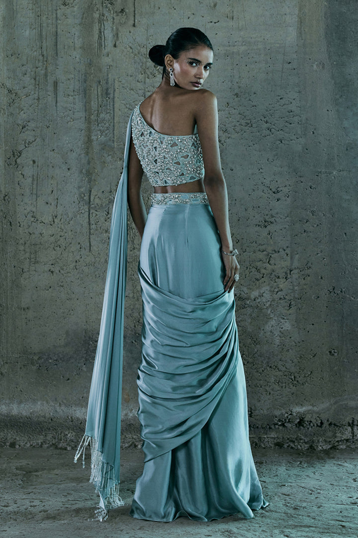Ice Blue Saree