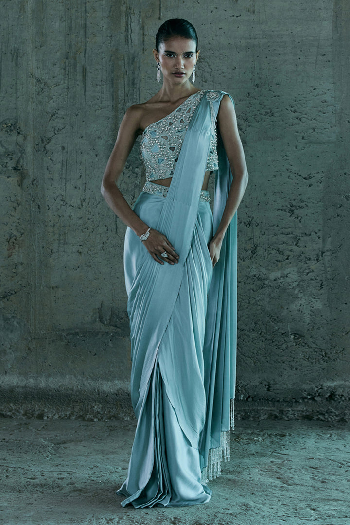 Ice Blue Saree