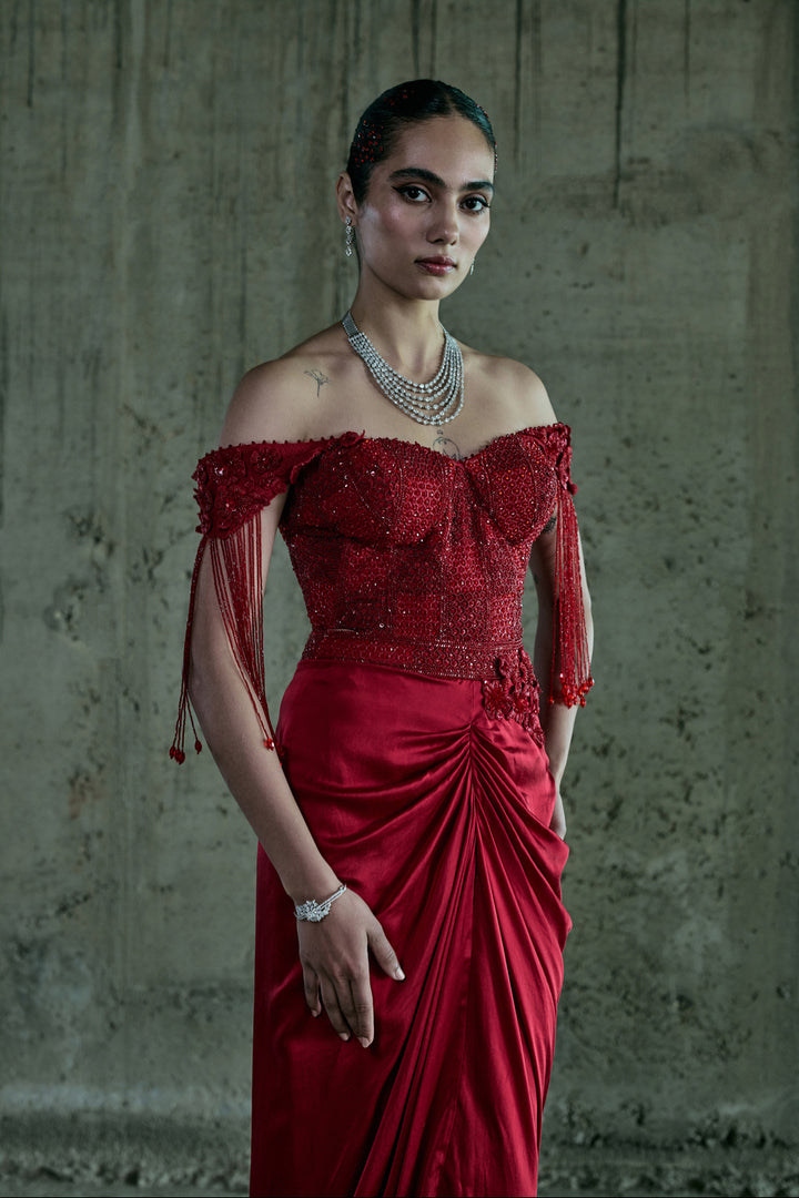 Red Corset & Skirt Set