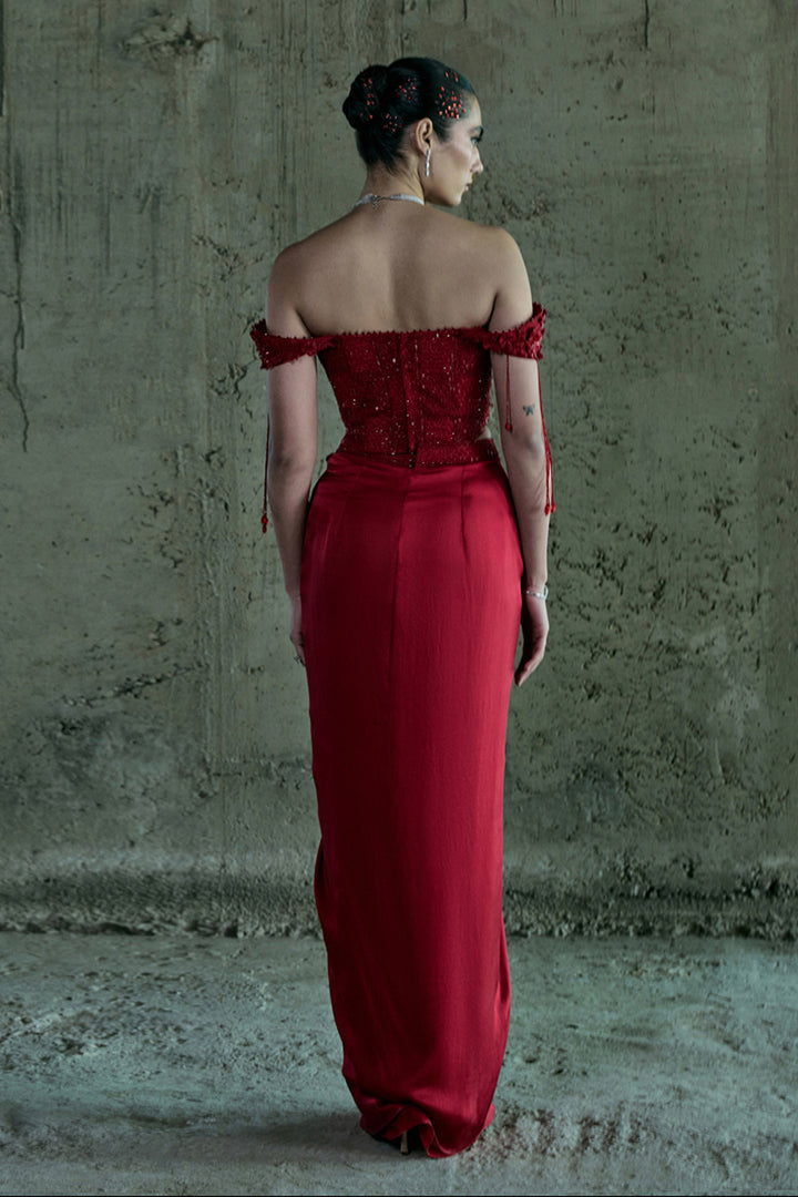 Red Corset & Skirt Set