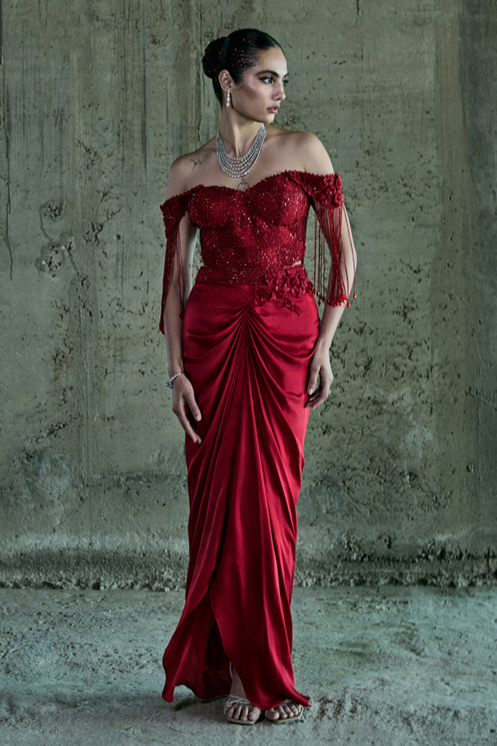 Red Corset & Skirt Set