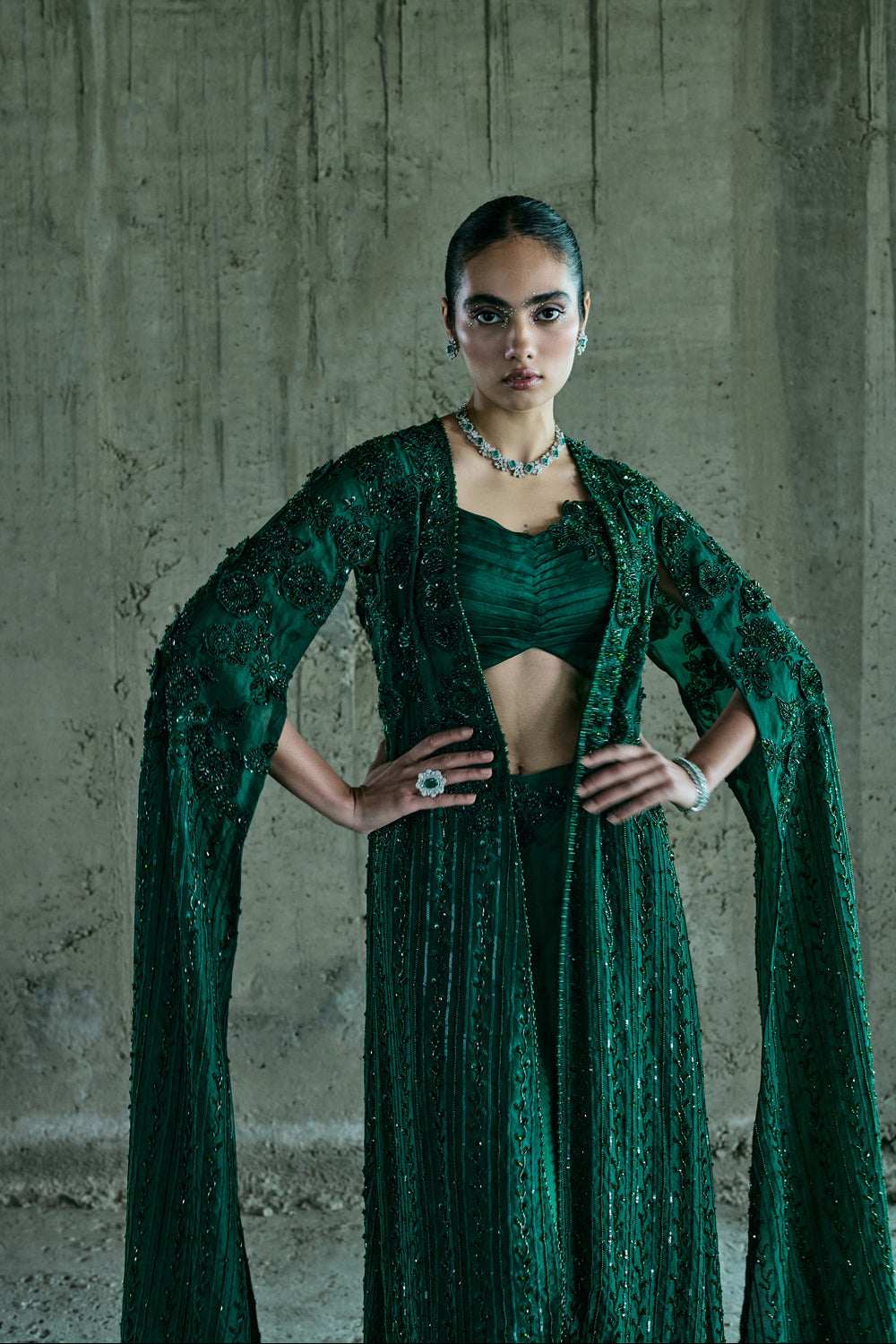 Emerald Green Jacket Set
