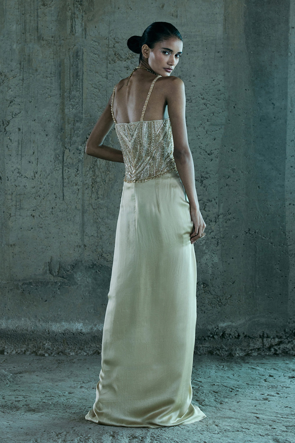 Beige Top & Skirt Set
